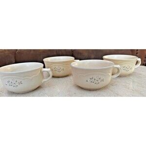 Vintage Pfaltzgraff Remembrance Stoneware Onion Soup Chili (4) Bowls w/Handles